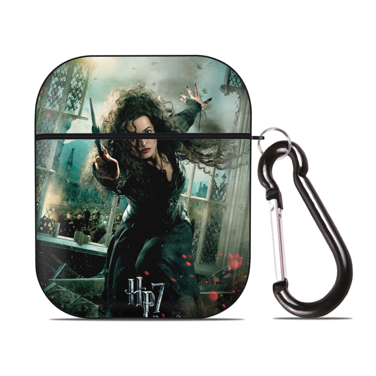 （画像用） Harry Potter ハリー・ポッターシリーズ AirPods 第2世代保護ケース ハードシェル ブラック 耐衝撃・防指紋・カラビナ付き