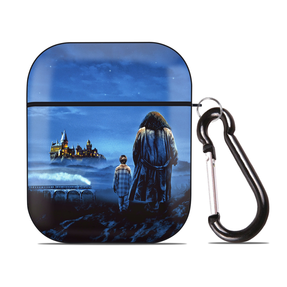 （画像用） Harry Potter ハリー・ポッターシリーズ AirPods 第2世代保護ケース ハードシェル ブラック 耐衝撃・防指紋・カラビナ付き