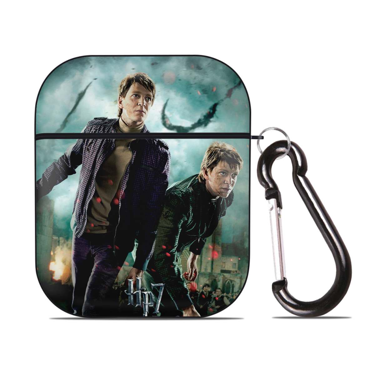 （画像用） Harry Potter ハリー・ポッターシリーズ AirPods 第2世代保護ケース ハードシェル ブラック 耐衝撃・防指紋・カラビナ付き