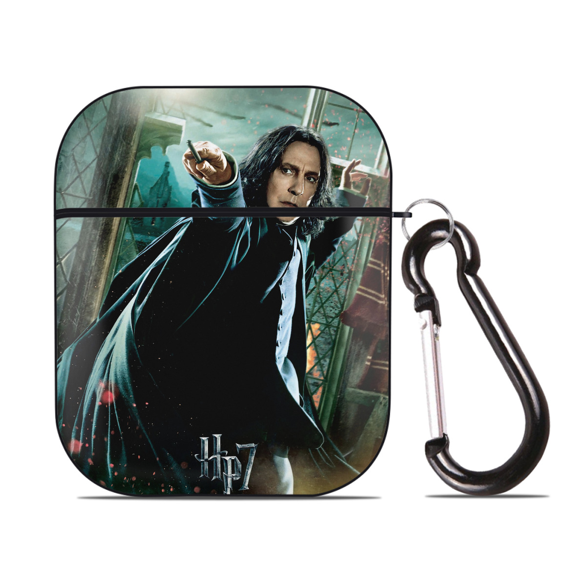 （画像用） Harry Potter ハリー・ポッターシリーズ AirPods 第2世代保護ケース ハードシェル ブラック 耐衝撃・防指紋・カラビナ付き
