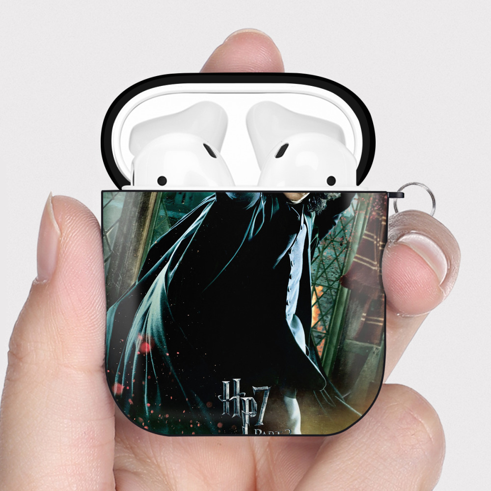 （画像用） Harry Potter ハリー・ポッターシリーズ AirPods 第2世代保護ケース ハードシェル ブラック 耐衝撃・防指紋・カラビナ付き