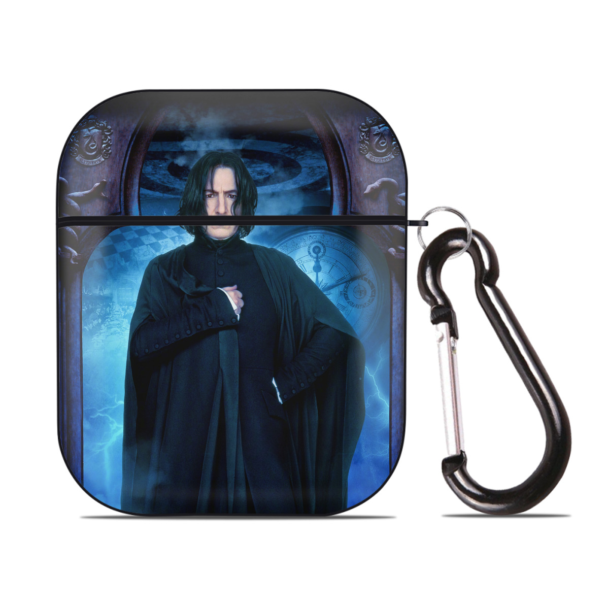 （画像用） Harry Potter ハリー・ポッターシリーズ AirPods 第2世代保護ケース ハードシェル ブラック 耐衝撃・防指紋・カラビナ付き