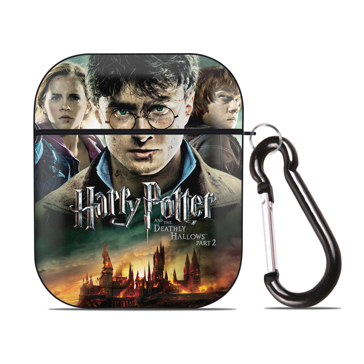 （画像用） Harry Potter ハリー・ポッターシリーズ AirPods 第2世代保護ケース ハードシェル ブラック 耐衝撃・防指紋・カラビナ付き