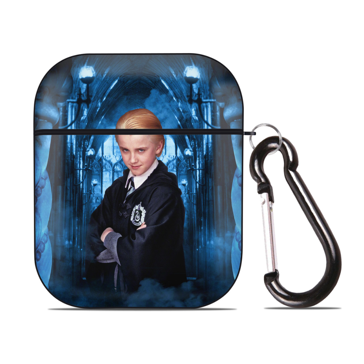 （画像用） Harry Potter ハリー・ポッターシリーズ AirPods 第2世代保護ケース ハードシェル ブラック 耐衝撃・防指紋・カラビナ付き