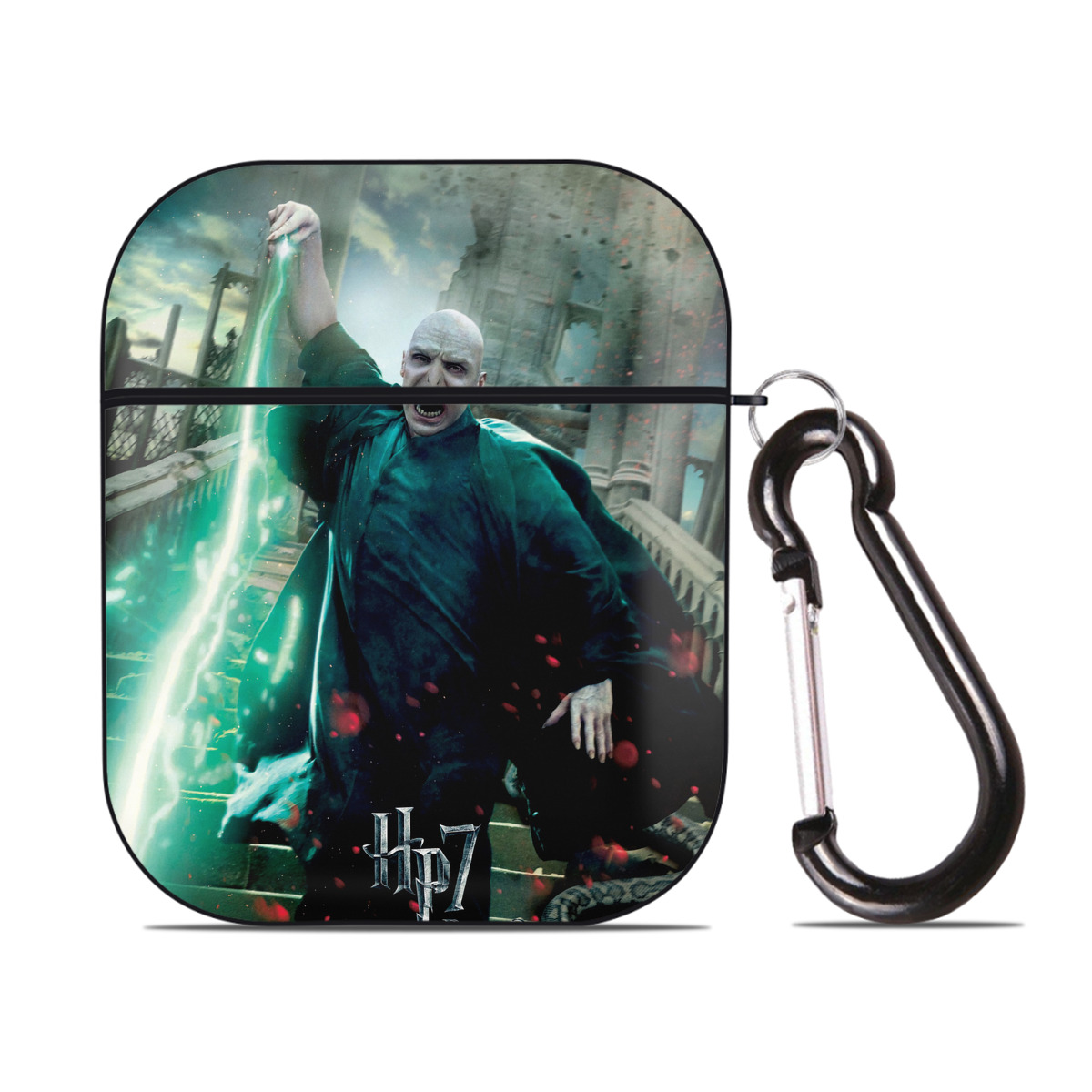 （画像用） Harry Potter ハリー・ポッターシリーズ AirPods 第2世代保護ケース ハードシェル ブラック 耐衝撃・防指紋・カラビナ付き