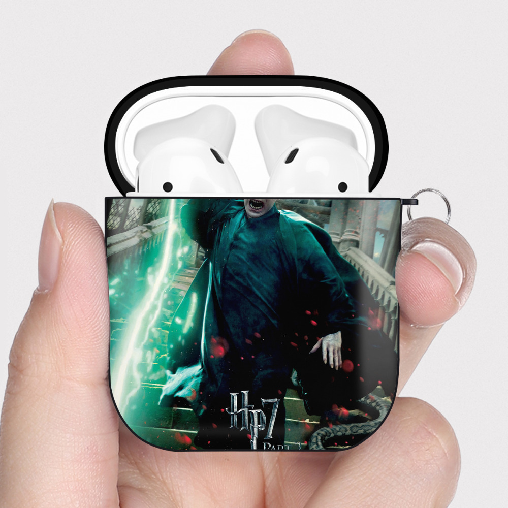 （画像用） Harry Potter ハリー・ポッターシリーズ AirPods 第2世代保護ケース ハードシェル ブラック 耐衝撃・防指紋・カラビナ付き