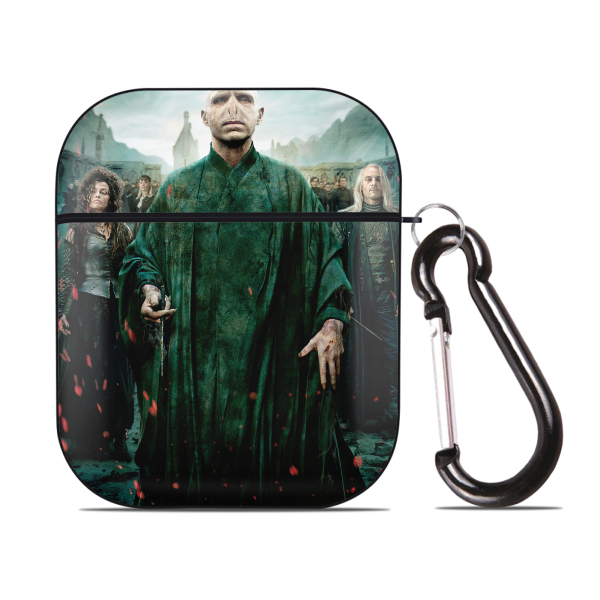 （画像用） Harry Potter ハリー・ポッターシリーズ AirPods 第2世代保護ケース ハードシェル ブラック 耐衝撃・防指紋・カラビナ付き