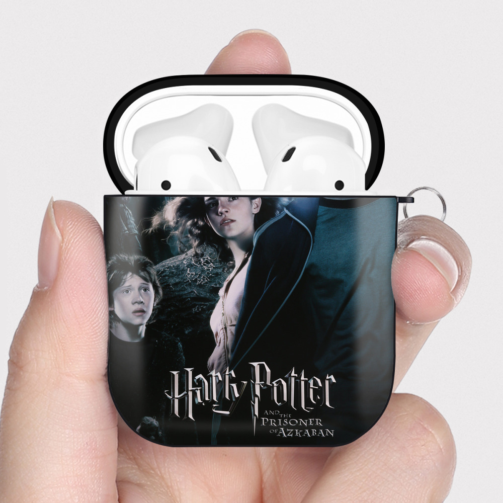 （画像用） Harry Potter ハリー・ポッターシリーズ AirPods 第2世代保護ケース ハードシェル ブラック 耐衝撃・防指紋・カラビナ付き