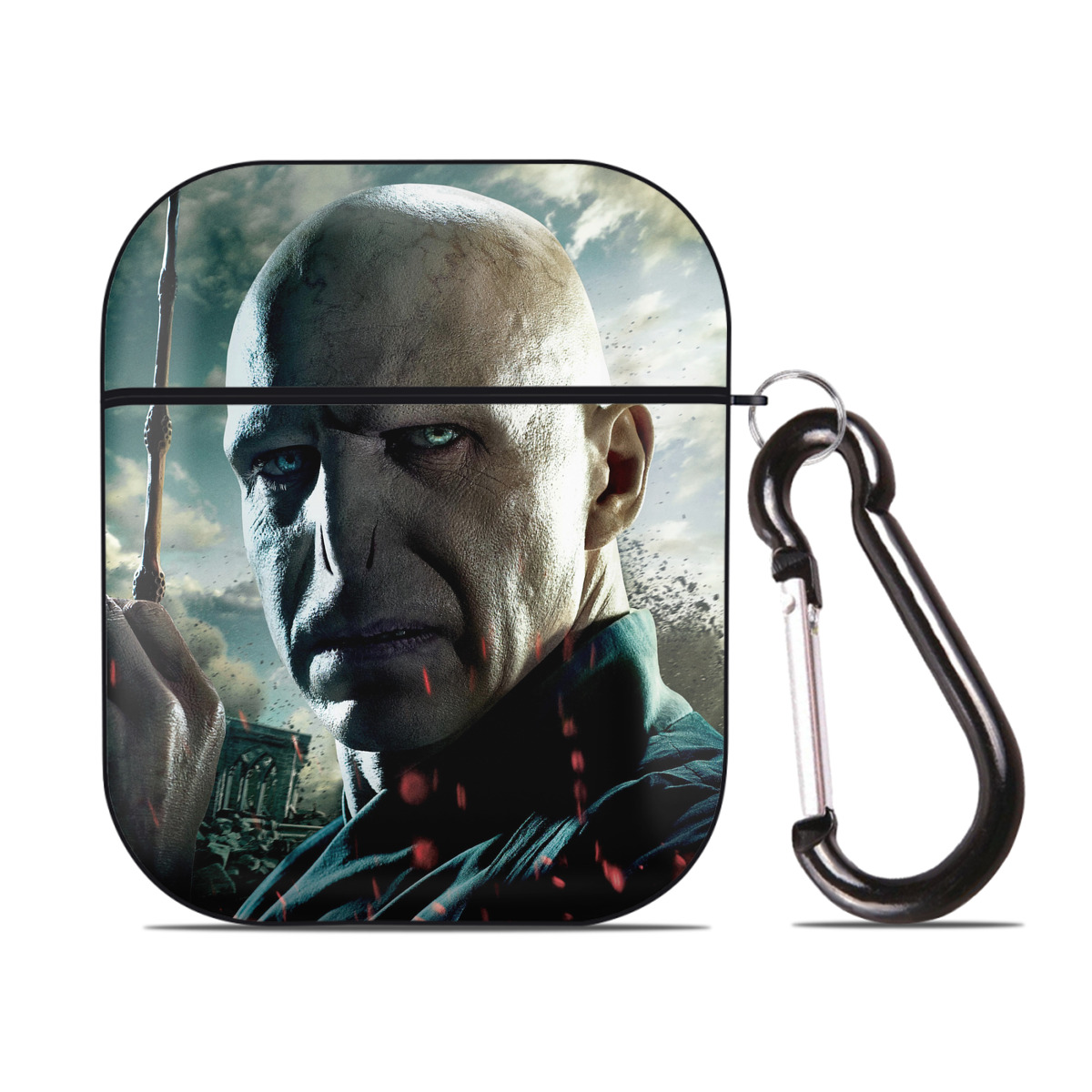（画像用） Harry Potter ハリー・ポッターシリーズ AirPods 第2世代保護ケース ハードシェル ブラック 耐衝撃・防指紋・カラビナ付き