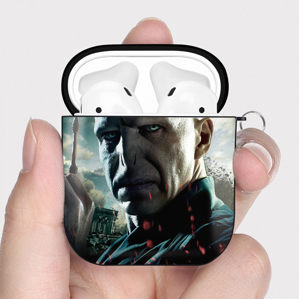 （画像用） Harry Potter ハリー・ポッターシリーズ AirPods 第2世代保護ケース ハードシェル ブラック 耐衝撃・防指紋・カラビナ付き