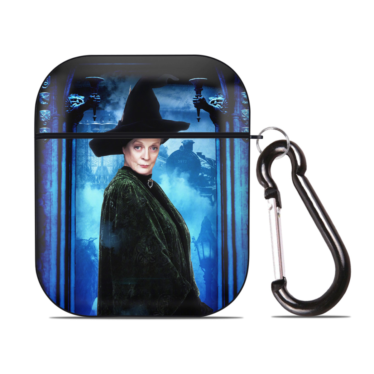 （画像用） Harry Potter ハリー・ポッターシリーズ AirPods 第2世代保護ケース ハードシェル ブラック 耐衝撃・防指紋・カラビナ付き