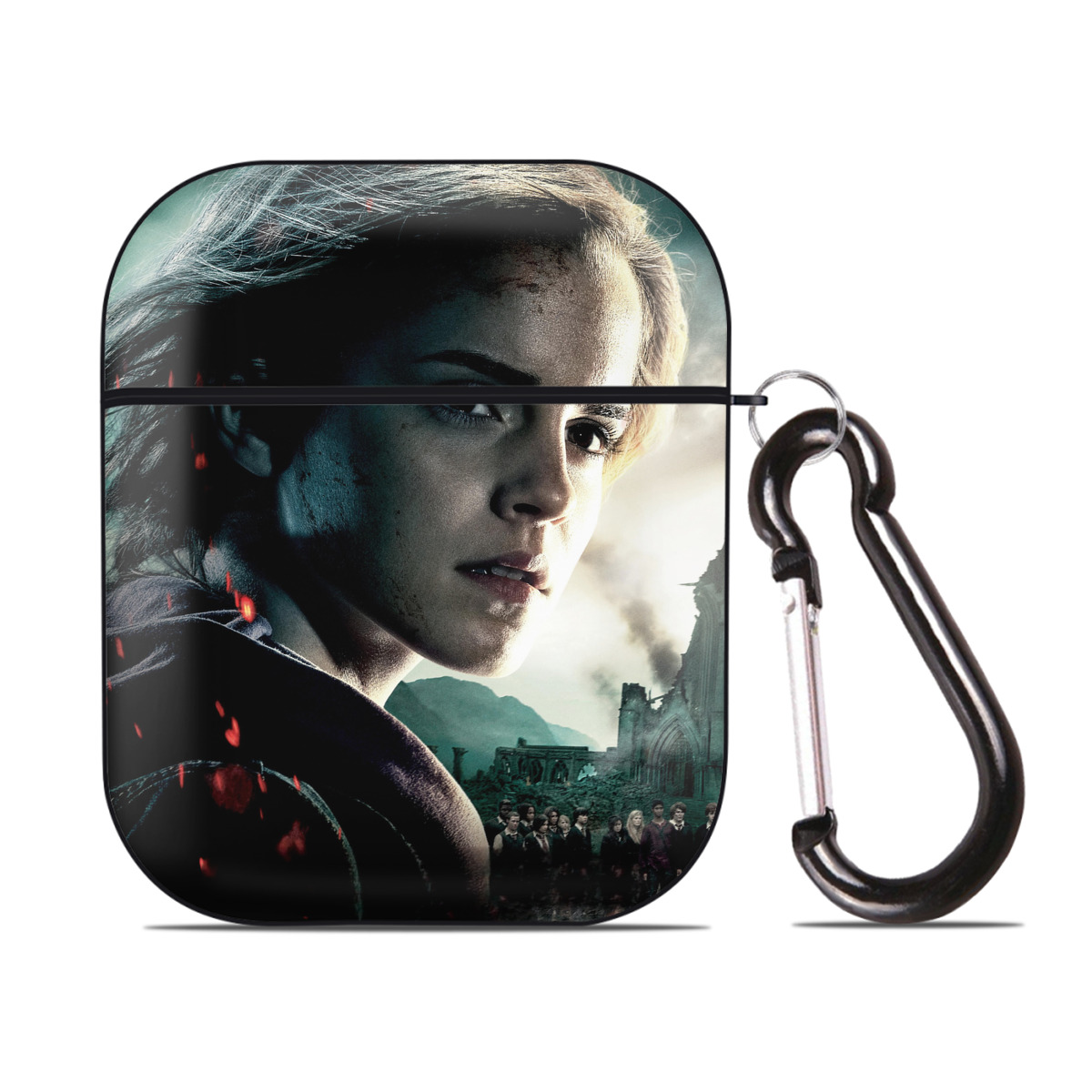 （画像用） Harry Potter ハリー・ポッターシリーズ AirPods 第2世代保護ケース ハードシェル ブラック 耐衝撃・防指紋・カラビナ付き