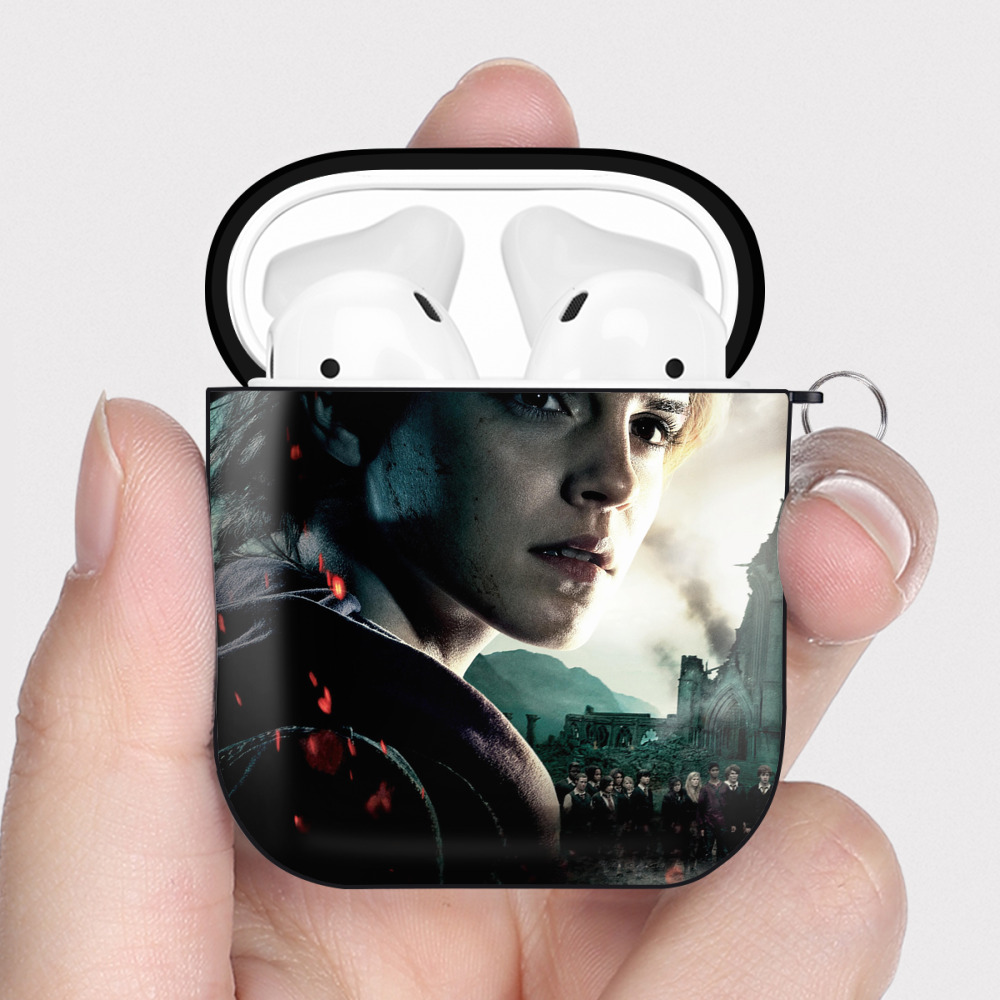 （画像用） Harry Potter ハリー・ポッターシリーズ AirPods 第2世代保護ケース ハードシェル ブラック 耐衝撃・防指紋・カラビナ付き
