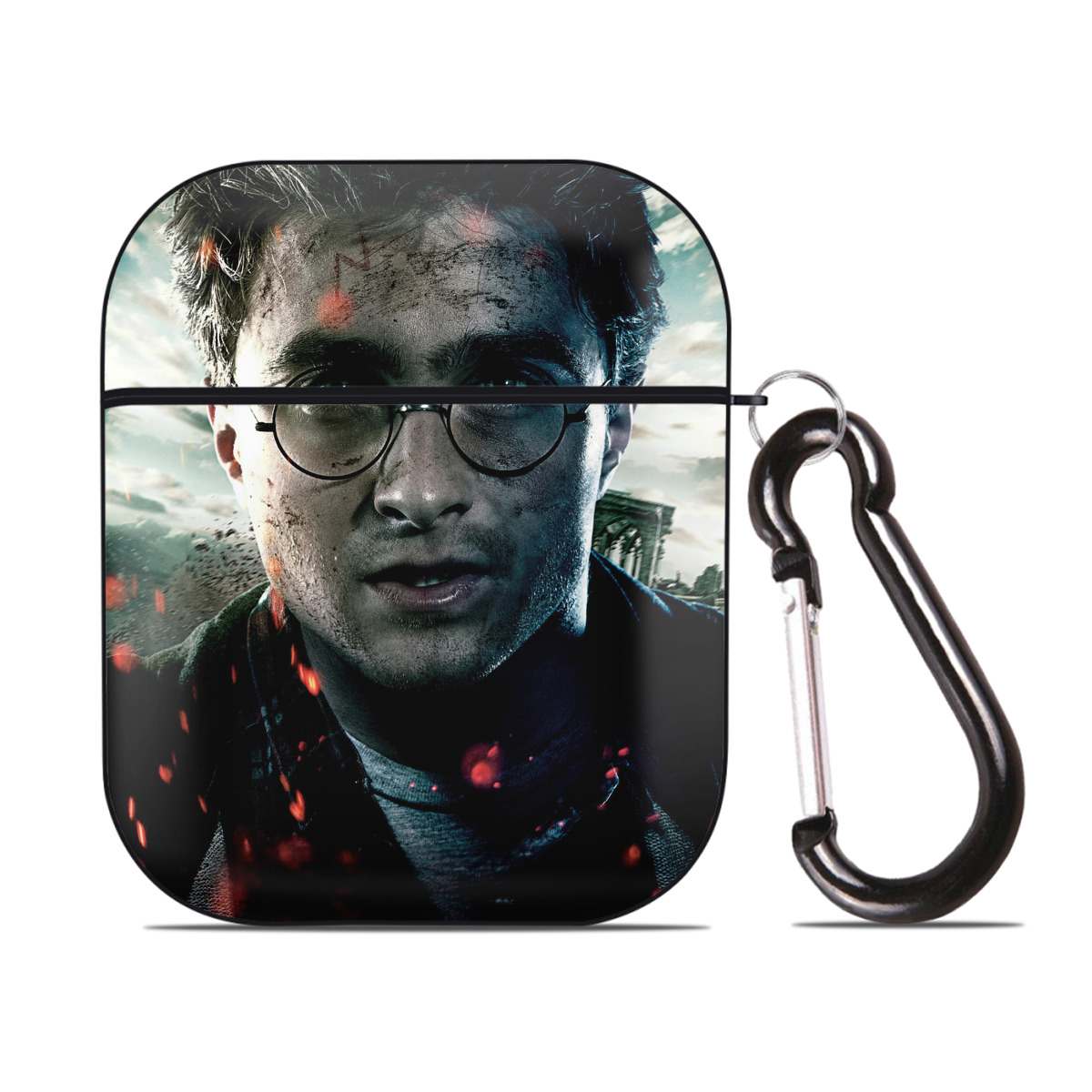 （画像用） Harry Potter ハリー・ポッターシリーズ AirPods 第2世代保護ケース ハードシェル ブラック 耐衝撃・防指紋・カラビナ付き
