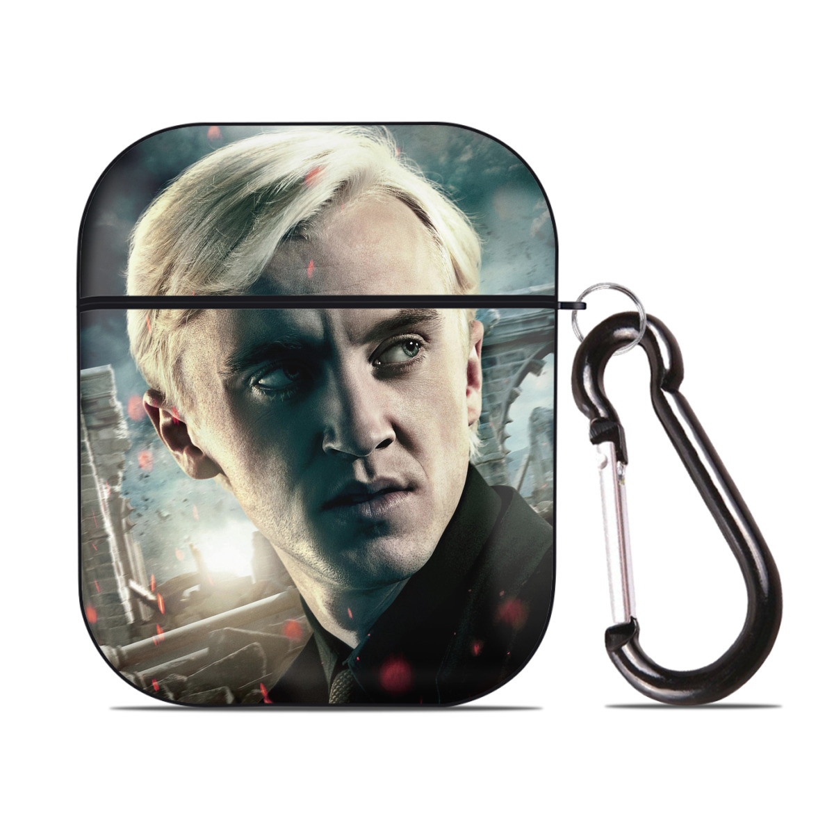 （画像用） Harry Potter ハリー・ポッターシリーズ AirPods 第2世代保護ケース ハードシェル ブラック 耐衝撃・防指紋・カラビナ付き