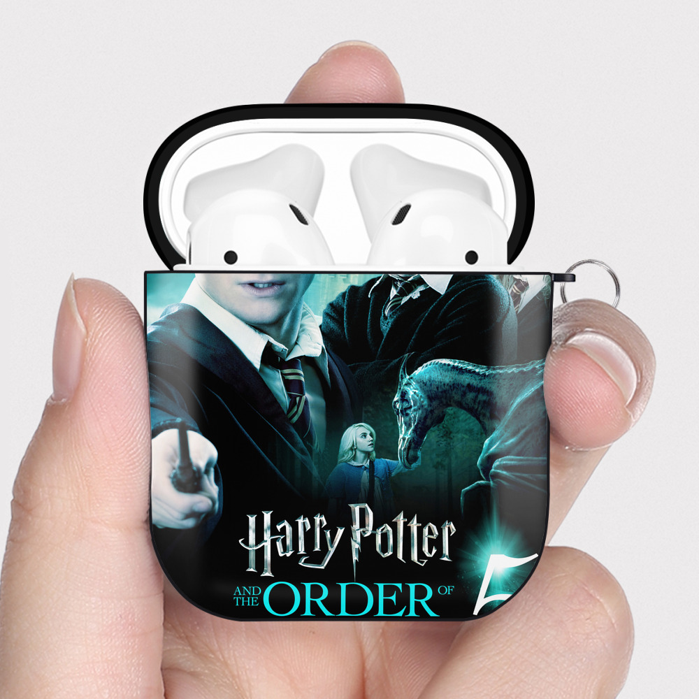 （画像用） Harry Potter ハリー・ポッターシリーズ AirPods 第2世代保護ケース ハードシェル ブラック 耐衝撃・防指紋・カラビナ付き