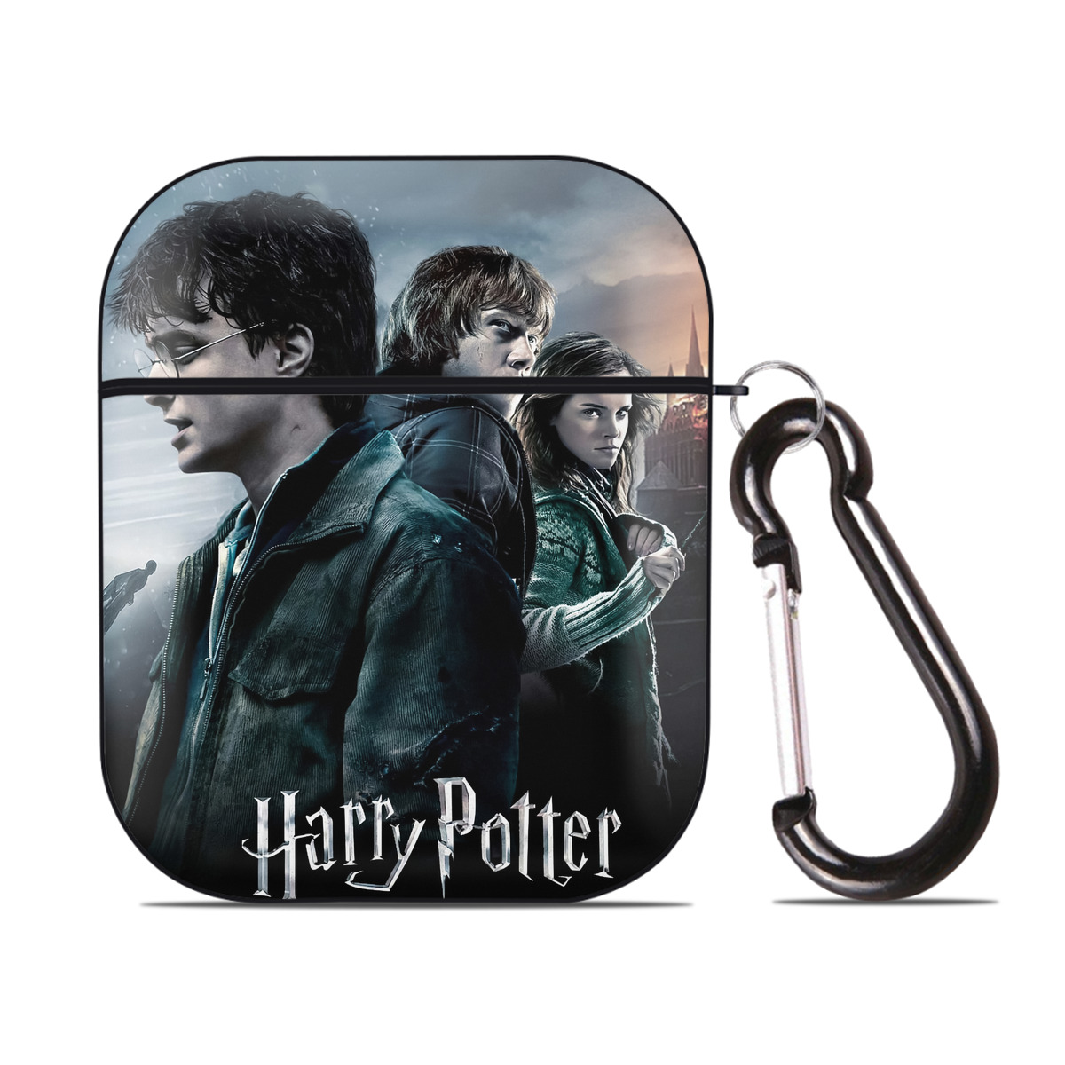 （画像用） Harry Potter ハリー・ポッターシリーズ AirPods 第2世代保護ケース ハードシェル ブラック 耐衝撃・防指紋・カラビナ付き