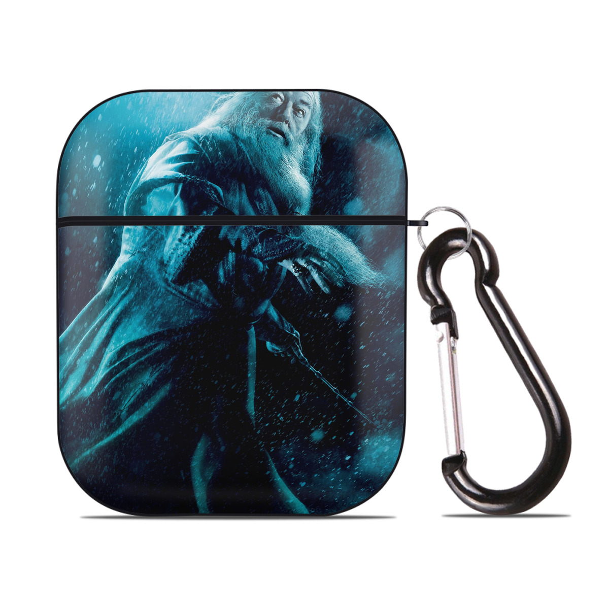 （画像用） Harry Potter ハリー・ポッターシリーズ AirPods 第2世代保護ケース ハードシェル ブラック 耐衝撃・防指紋・カラビナ付き