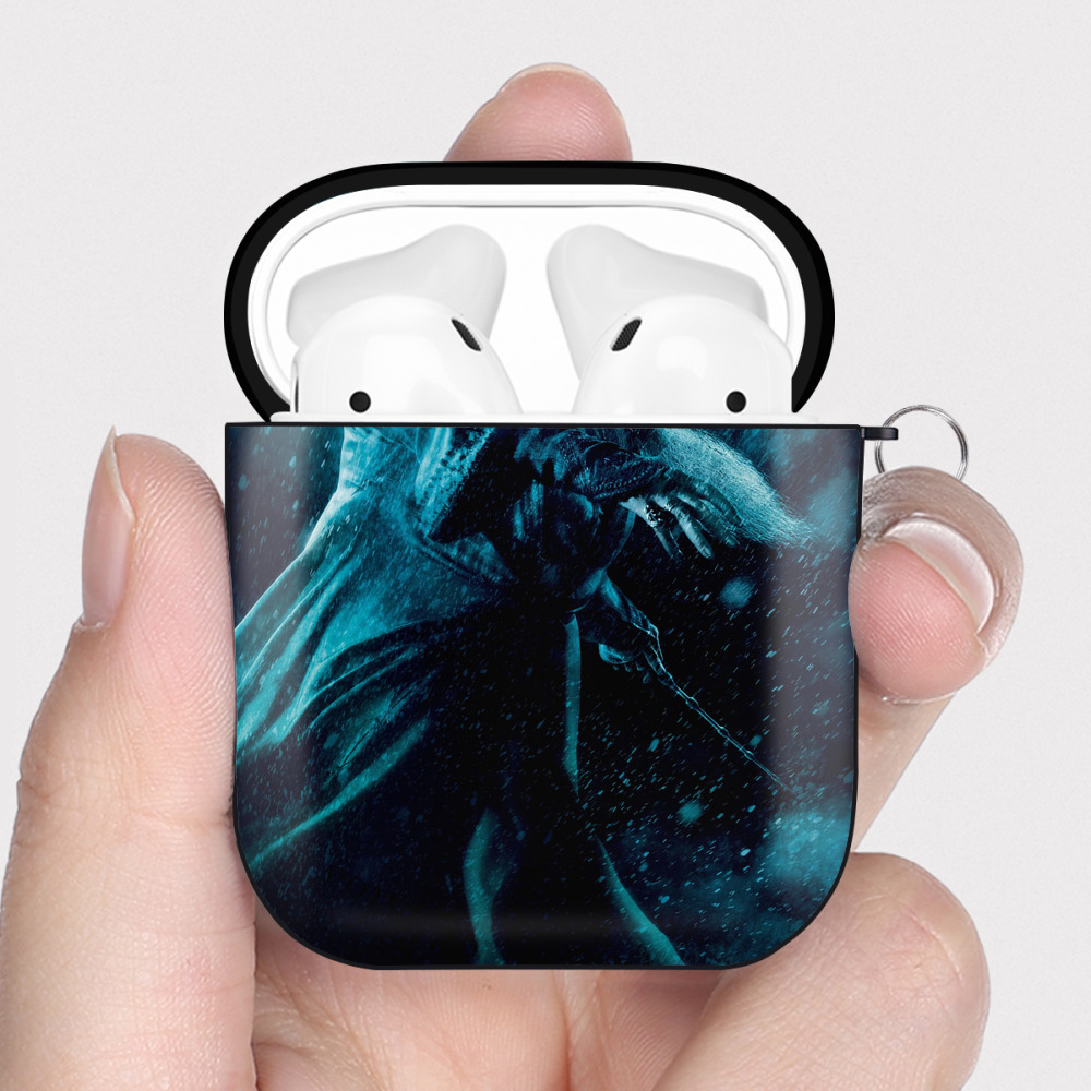 （画像用） Harry Potter ハリー・ポッターシリーズ AirPods 第2世代保護ケース ハードシェル ブラック 耐衝撃・防指紋・カラビナ付き