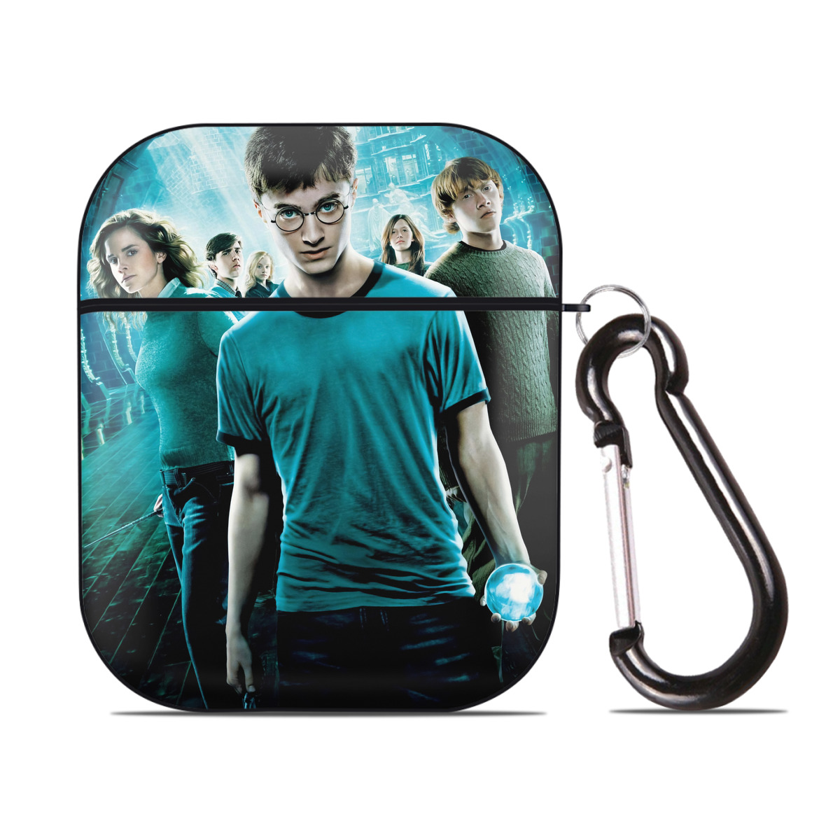 （画像用） Harry Potter ハリー・ポッターシリーズ AirPods 第2世代保護ケース ハードシェル ブラック 耐衝撃・防指紋・カラビナ付き