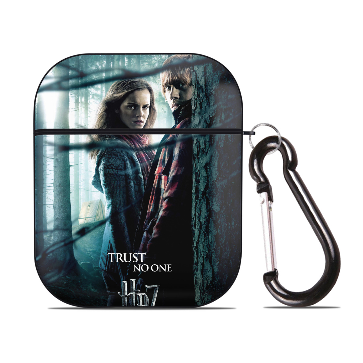 （画像用） Harry Potter ハリー・ポッターシリーズ AirPods 第2世代保護ケース ハードシェル ブラック 耐衝撃・防指紋・カラビナ付き