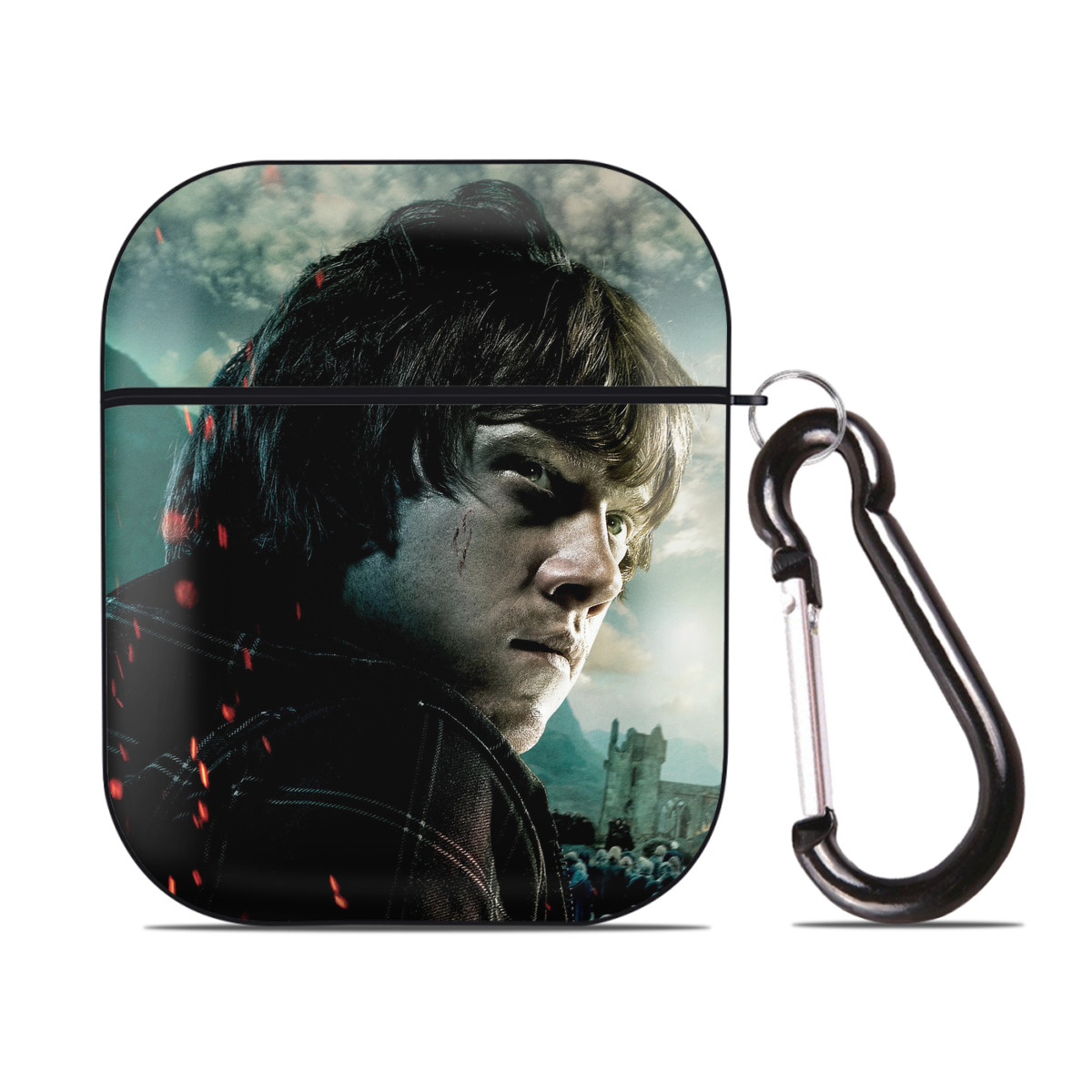 （画像用） Harry Potter ハリー・ポッターシリーズ AirPods 第2世代保護ケース ハードシェル ブラック 耐衝撃・防指紋・カラビナ付き