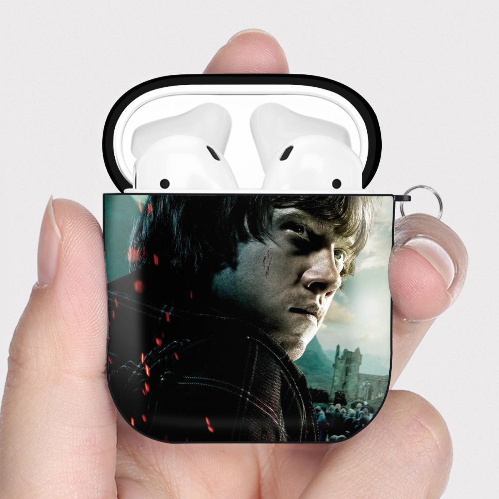 （画像用） Harry Potter ハリー・ポッターシリーズ AirPods 第2世代保護ケース ハードシェル ブラック 耐衝撃・防指紋・カラビナ付き