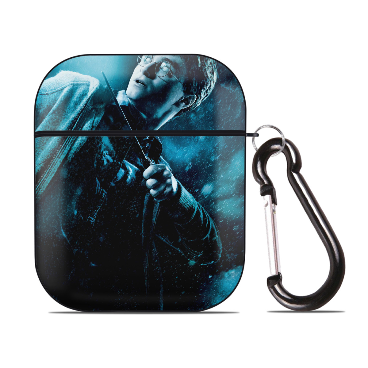（画像用） Harry Potter ハリー・ポッターシリーズ AirPods 第2世代保護ケース ハードシェル ブラック 耐衝撃・防指紋・カラビナ付き