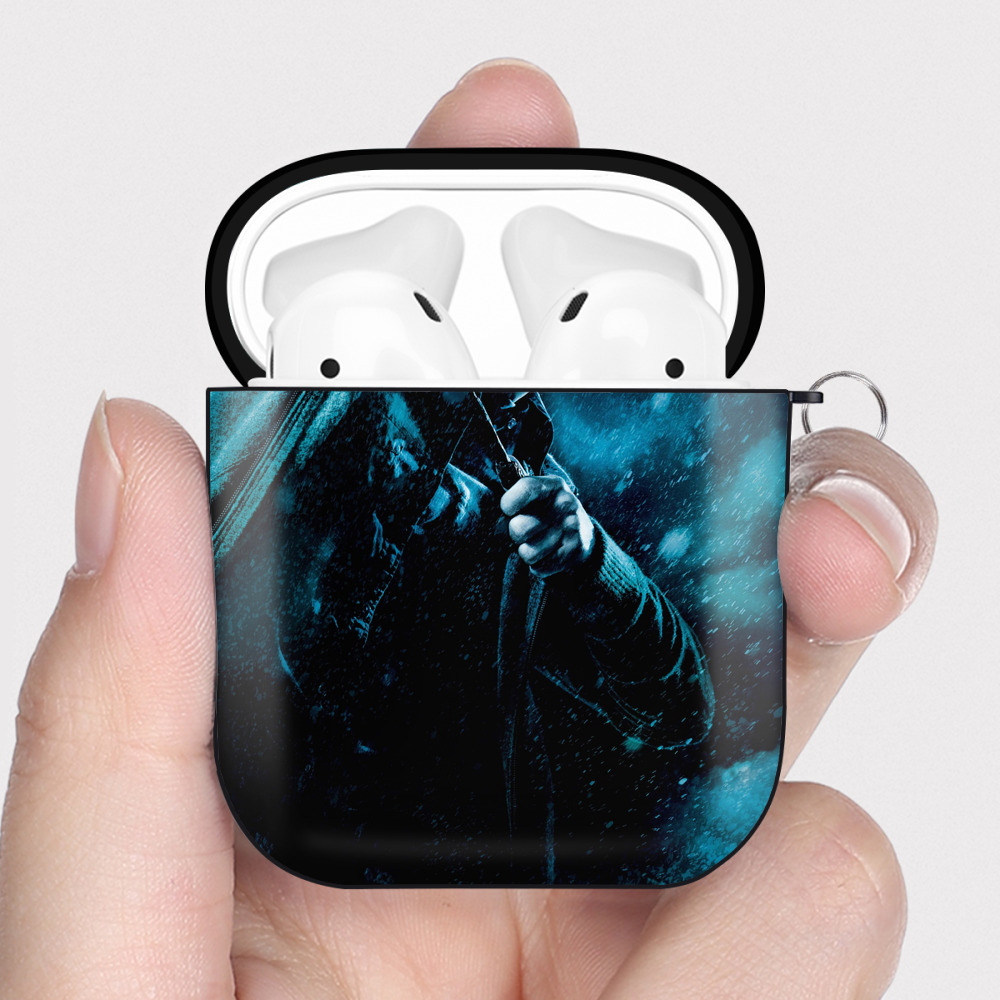 （画像用） Harry Potter ハリー・ポッターシリーズ AirPods 第2世代保護ケース ハードシェル ブラック 耐衝撃・防指紋・カラビナ付き