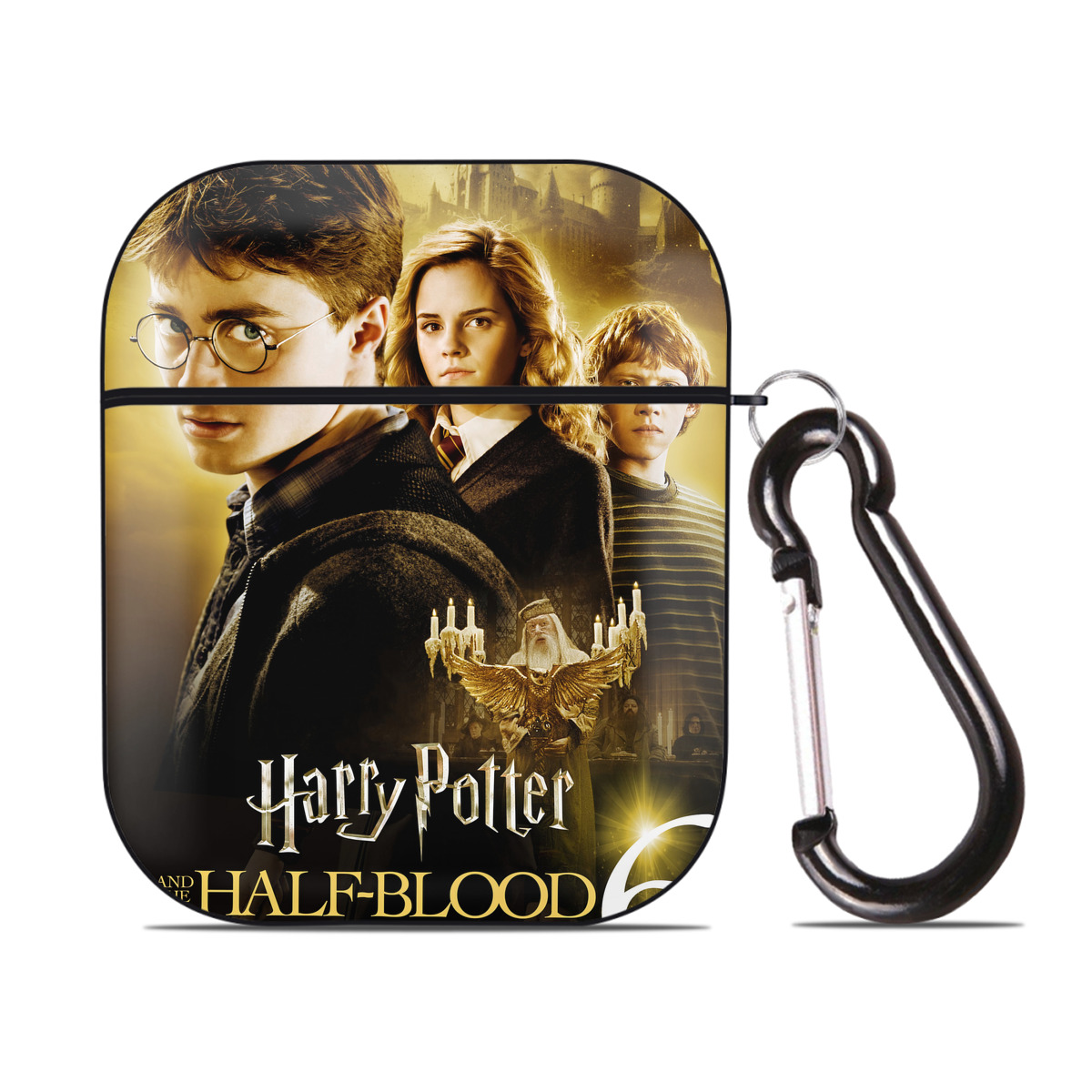 （画像用） Harry Potter ハリー・ポッターシリーズ AirPods 第2世代保護ケース ハードシェル ブラック 耐衝撃・防指紋・カラビナ付き
