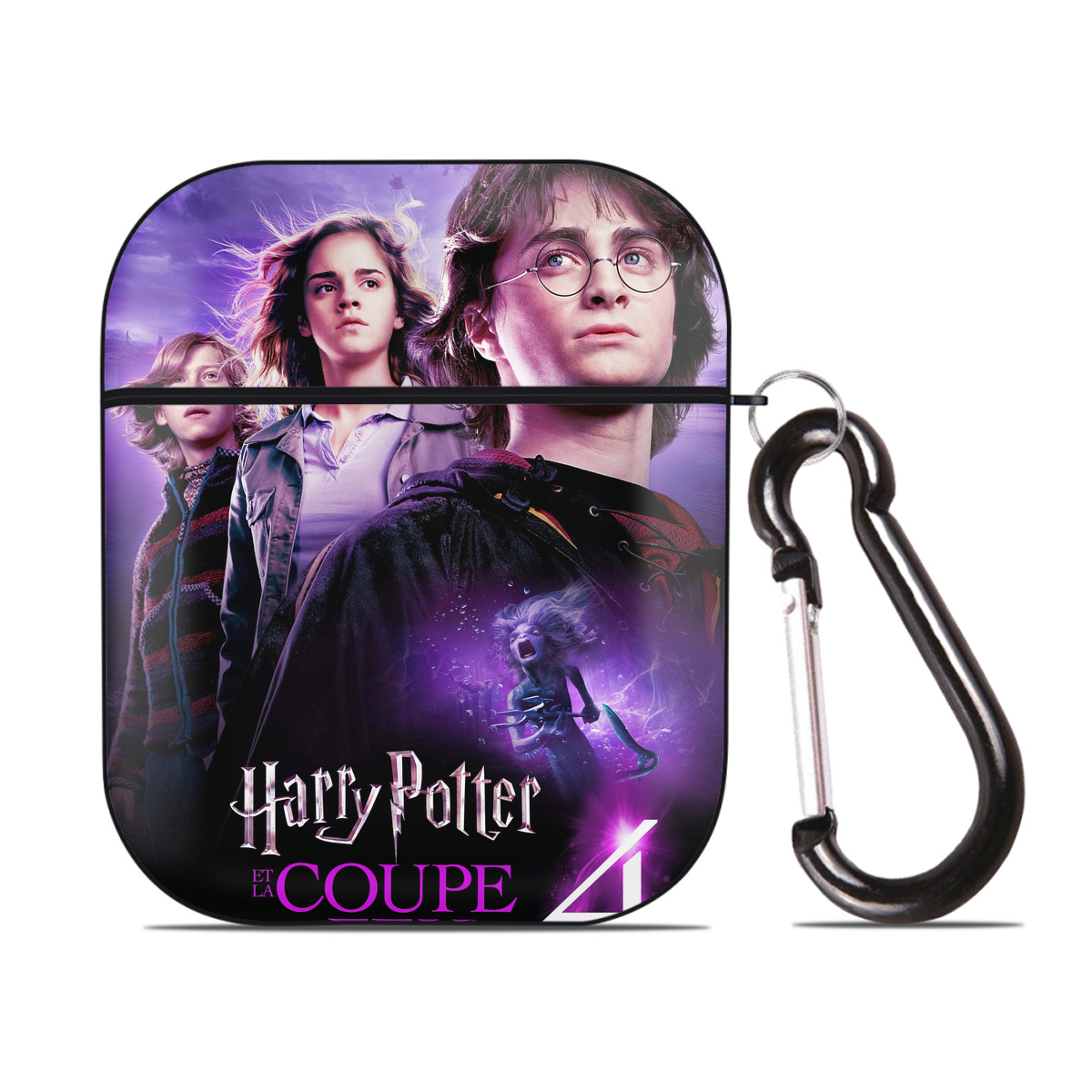 （画像用） Harry Potter ハリー・ポッターシリーズ AirPods 第2世代保護ケース ハードシェル ブラック 耐衝撃・防指紋・カラビナ付き