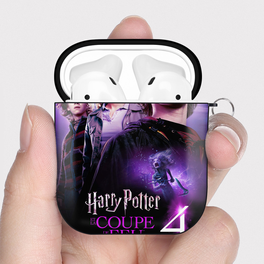 （画像用） Harry Potter ハリー・ポッターシリーズ AirPods 第2世代保護ケース ハードシェル ブラック 耐衝撃・防指紋・カラビナ付き