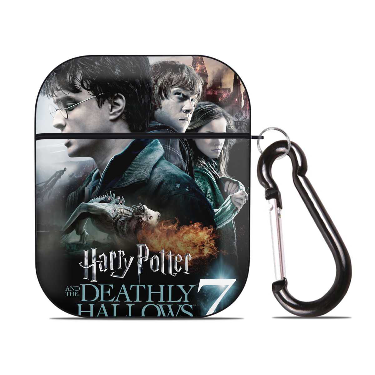 （画像用） Harry Potter ハリー・ポッターシリーズ AirPods 第2世代保護ケース ハードシェル ブラック 耐衝撃・防指紋・カラビナ付き
