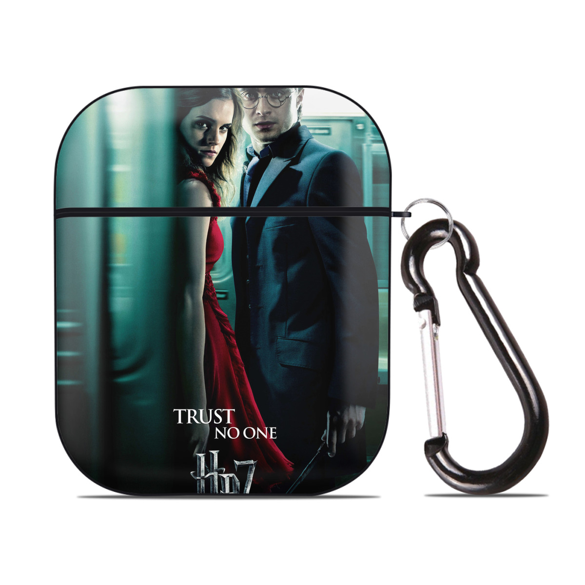 （画像用） Harry Potter ハリー・ポッターシリーズ AirPods 第2世代保護ケース ハードシェル ブラック 耐衝撃・防指紋・カラビナ付き