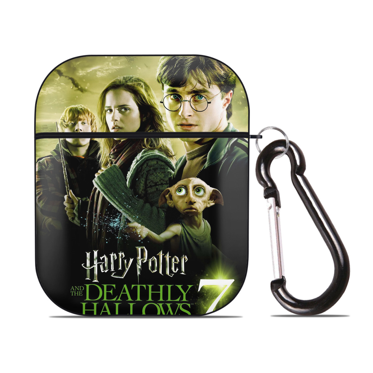 （画像用） Harry Potter ハリー・ポッターシリーズ AirPods 第2世代保護ケース ハードシェル ブラック 耐衝撃・防指紋・カラビナ付き