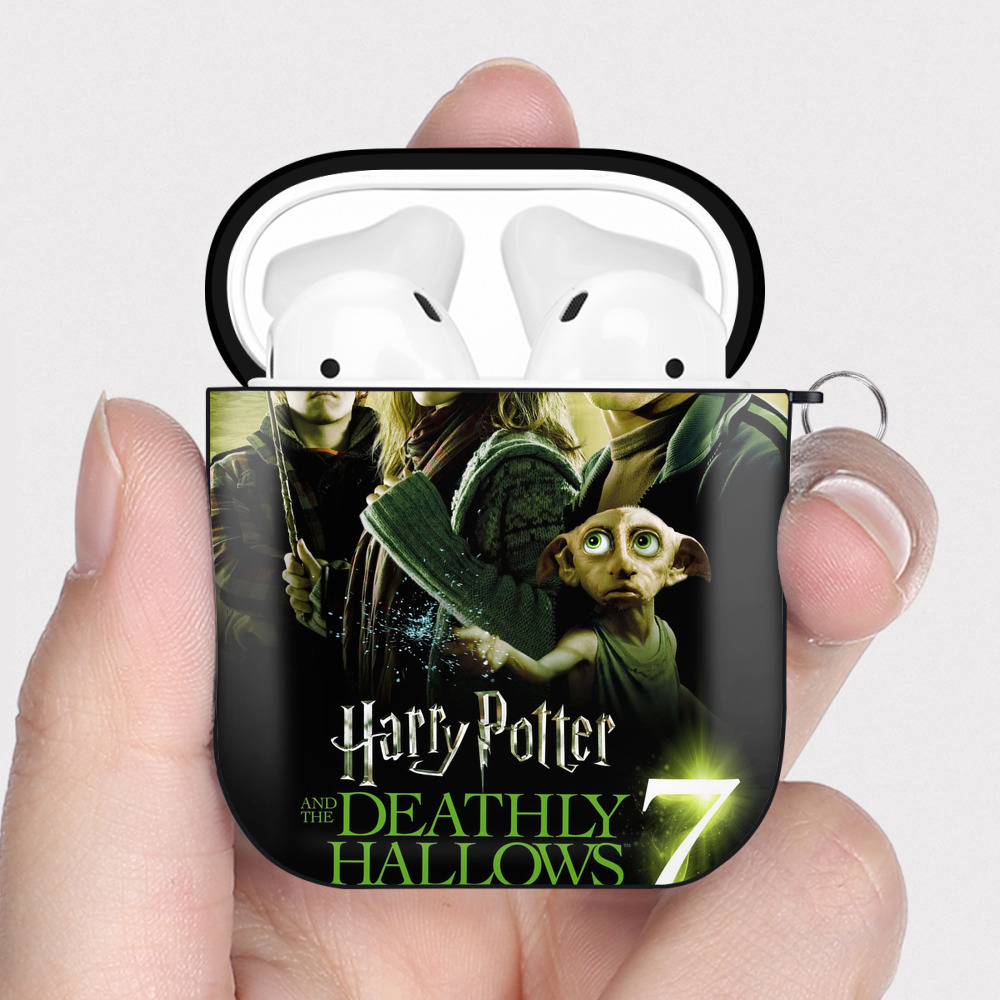 （画像用） Harry Potter ハリー・ポッターシリーズ AirPods 第2世代保護ケース ハードシェル ブラック 耐衝撃・防指紋・カラビナ付き