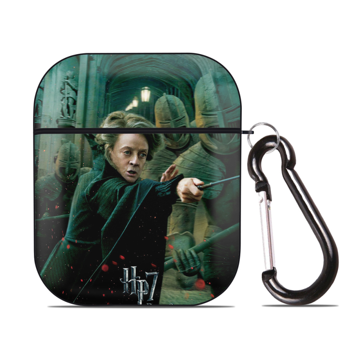 （画像用） Harry Potter ハリー・ポッターシリーズ AirPods 第2世代保護ケース ハードシェル ブラック 耐衝撃・防指紋・カラビナ付き