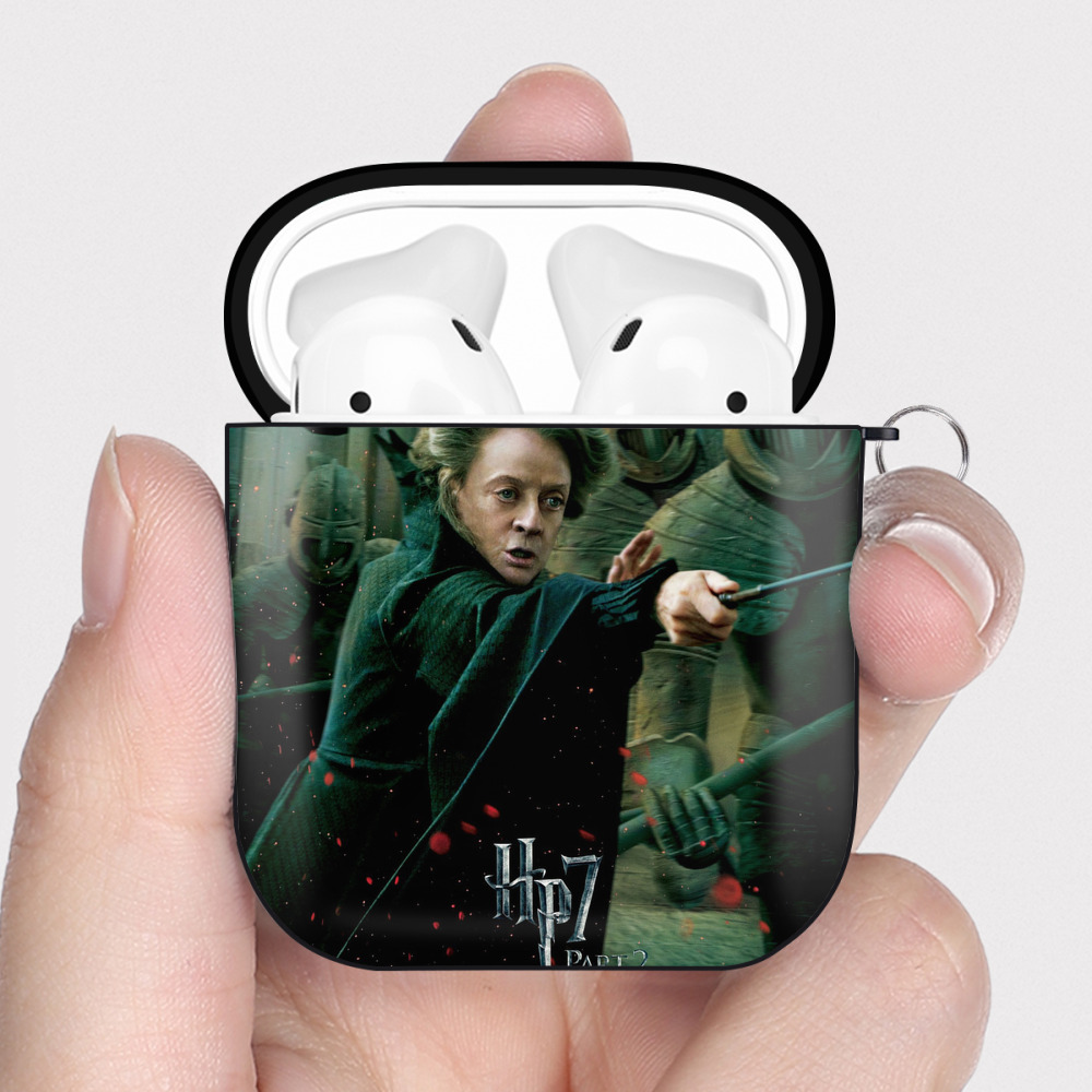 （画像用） Harry Potter ハリー・ポッターシリーズ AirPods 第2世代保護ケース ハードシェル ブラック 耐衝撃・防指紋・カラビナ付き