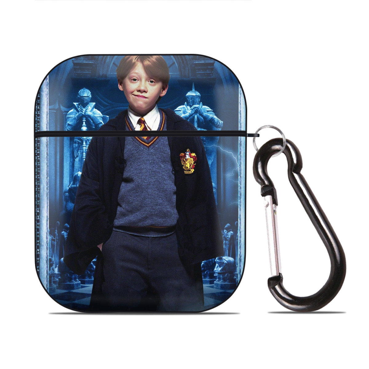 （画像用） Harry Potter ハリー・ポッターシリーズ AirPods 第2世代保護ケース ハードシェル ブラック 耐衝撃・防指紋・カラビナ付き