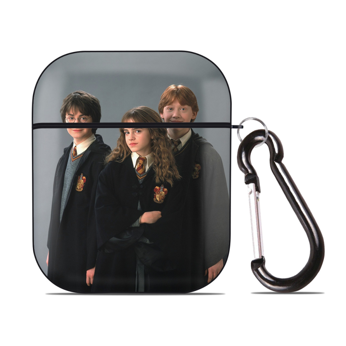 （画像用） Harry Potter ハリー・ポッターシリーズ AirPods 第2世代保護ケース ハードシェル ブラック 耐衝撃・防指紋・カラビナ付き