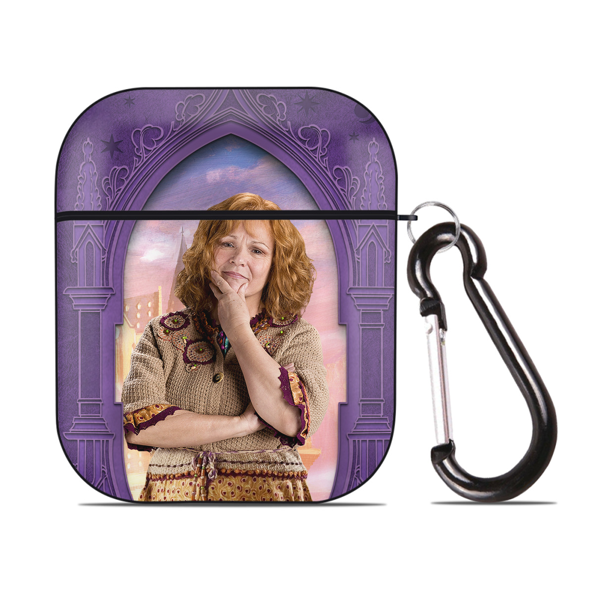 （画像用） Harry Potter ハリー・ポッターシリーズ AirPods 第2世代保護ケース ハードシェル ブラック 耐衝撃・防指紋・カラビナ付き