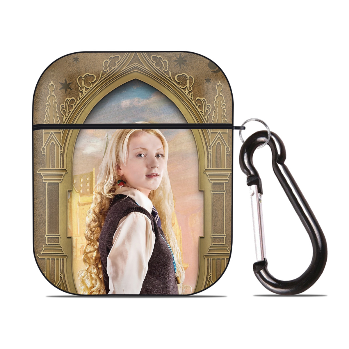 （画像用） Harry Potter ハリー・ポッターシリーズ AirPods 第2世代保護ケース ハードシェル ブラック 耐衝撃・防指紋・カラビナ付き