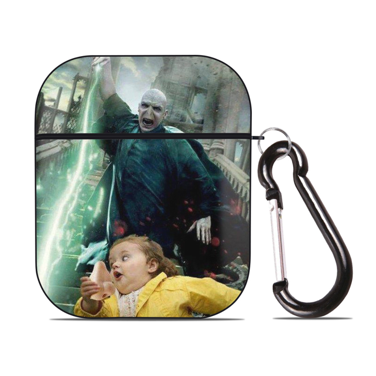 （画像用） Harry Potter ハリー・ポッターシリーズ AirPods 第2世代保護ケース ハードシェル ブラック 耐衝撃・防指紋・カラビナ付き