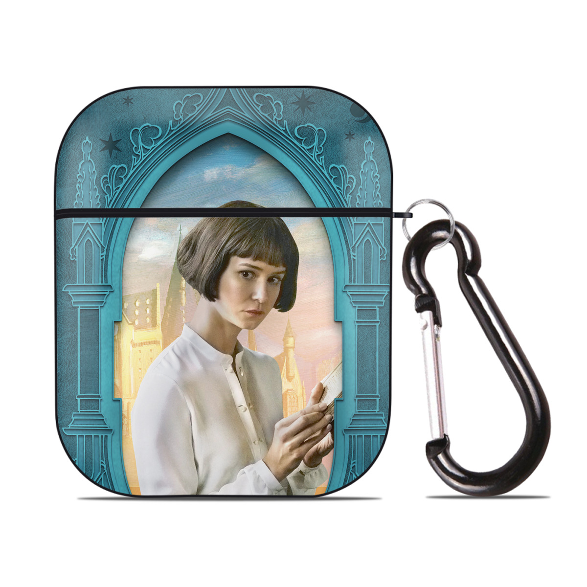 （画像用） Harry Potter ハリー・ポッターシリーズ AirPods 第2世代保護ケース ハードシェル ブラック 耐衝撃・防指紋・カラビナ付き