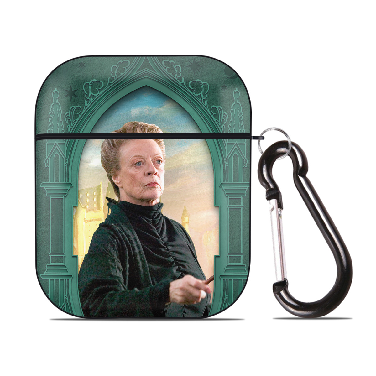 （画像用） Harry Potter ハリー・ポッターシリーズ AirPods 第2世代保護ケース ハードシェル ブラック 耐衝撃・防指紋・カラビナ付き