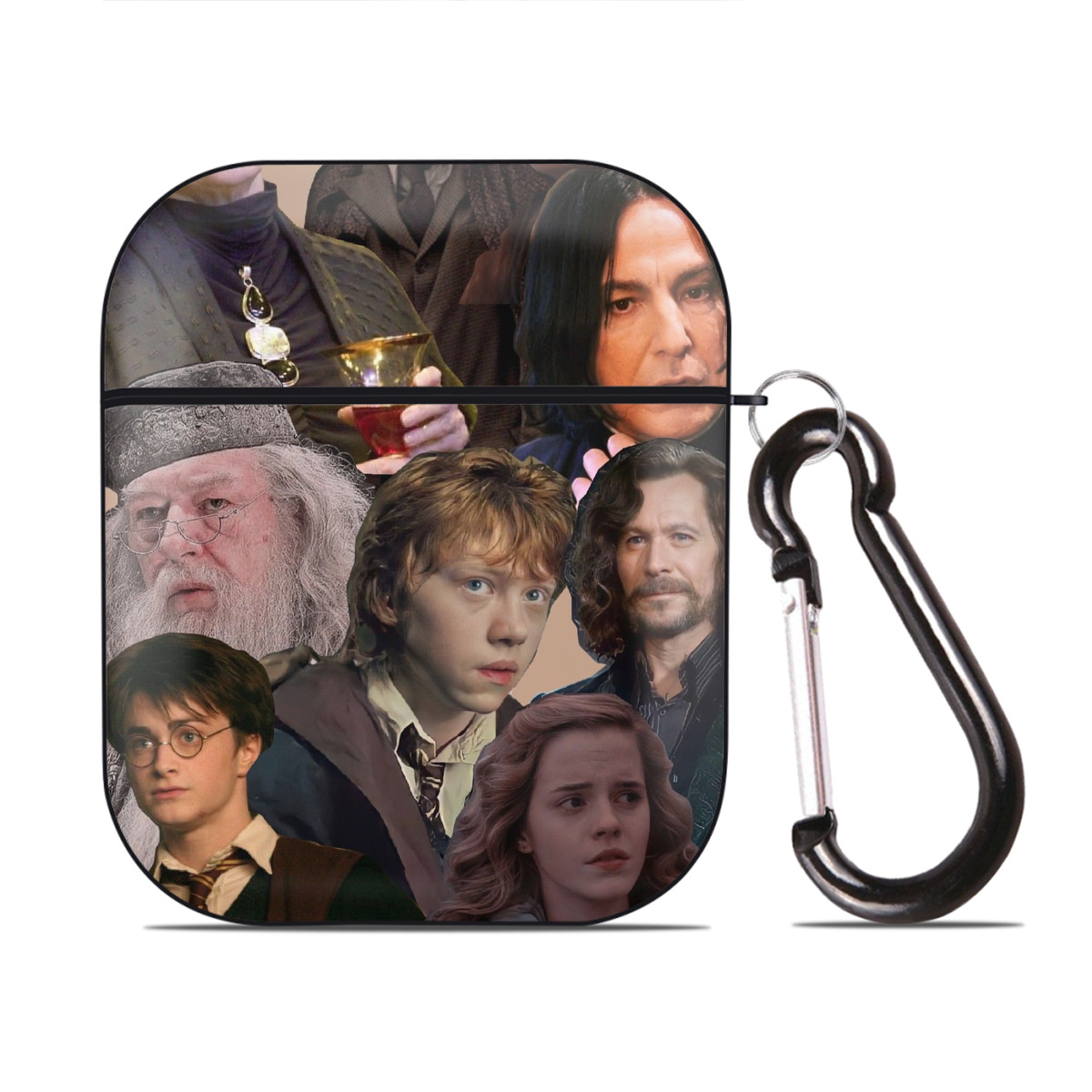 （画像用） Harry Potter ハリー・ポッターシリーズ AirPods 第2世代保護ケース ハードシェル ブラック 耐衝撃・防指紋・カラビナ付き