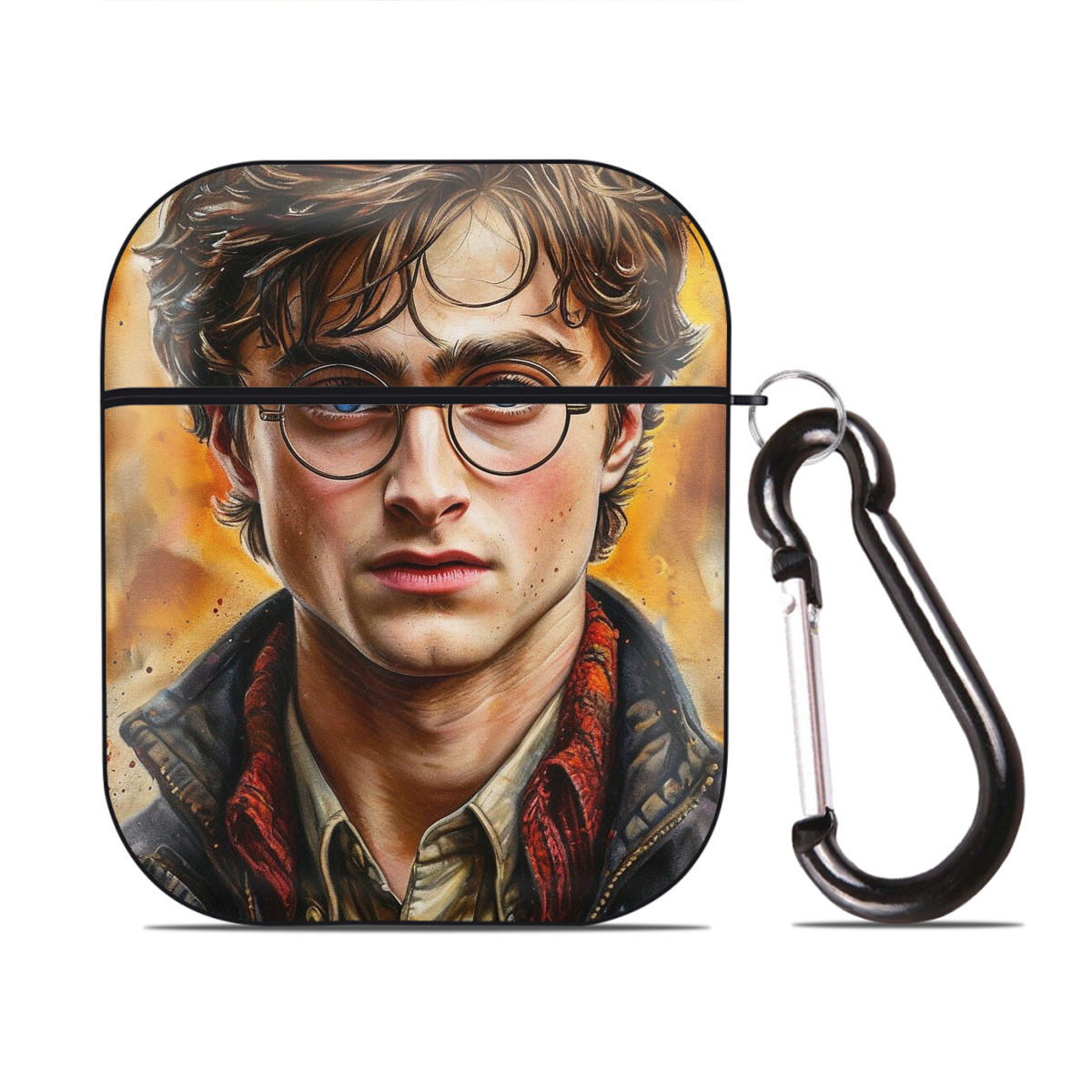 （画像用） Harry Potter ハリー・ポッターシリーズ AirPods 第2世代保護ケース ハードシェル ブラック 耐衝撃・防指紋・カラビナ付き