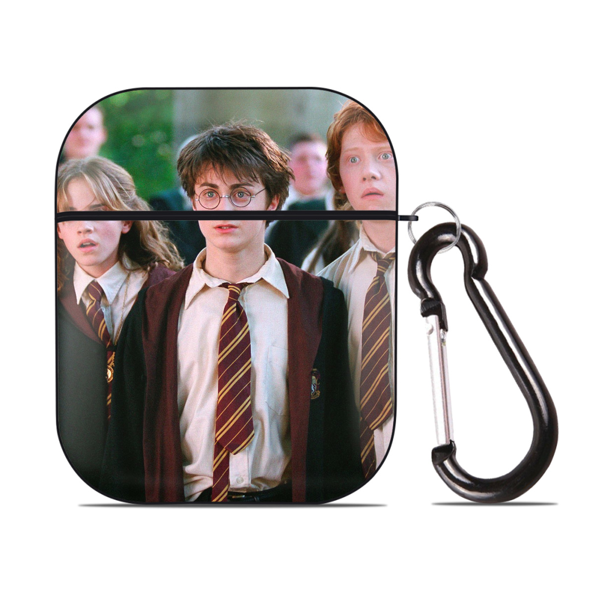 （画像用） Harry Potter ハリー・ポッターシリーズ AirPods 第2世代保護ケース ハードシェル ブラック 耐衝撃・防指紋・カラビナ付き