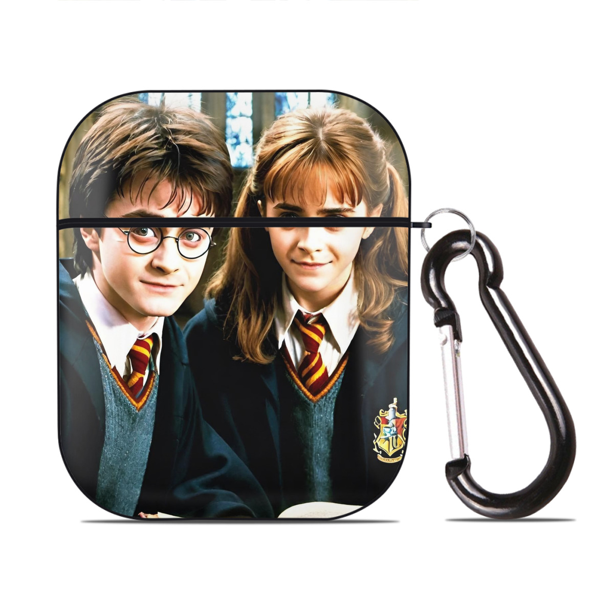 （画像用） Harry Potter ハリー・ポッターシリーズ AirPods 第2世代保護ケース ハードシェル ブラック 耐衝撃・防指紋・カラビナ付き