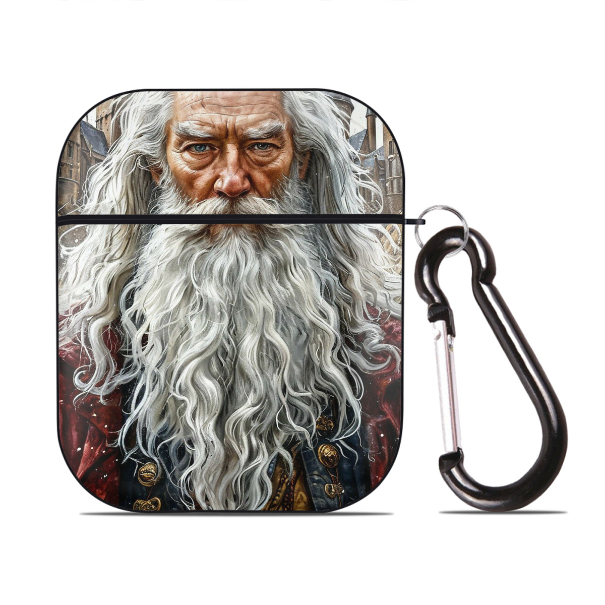 （画像用） Harry Potter ハリー・ポッターシリーズ AirPods 第2世代保護ケース ハードシェル ブラック 耐衝撃・防指紋・カラビナ付き